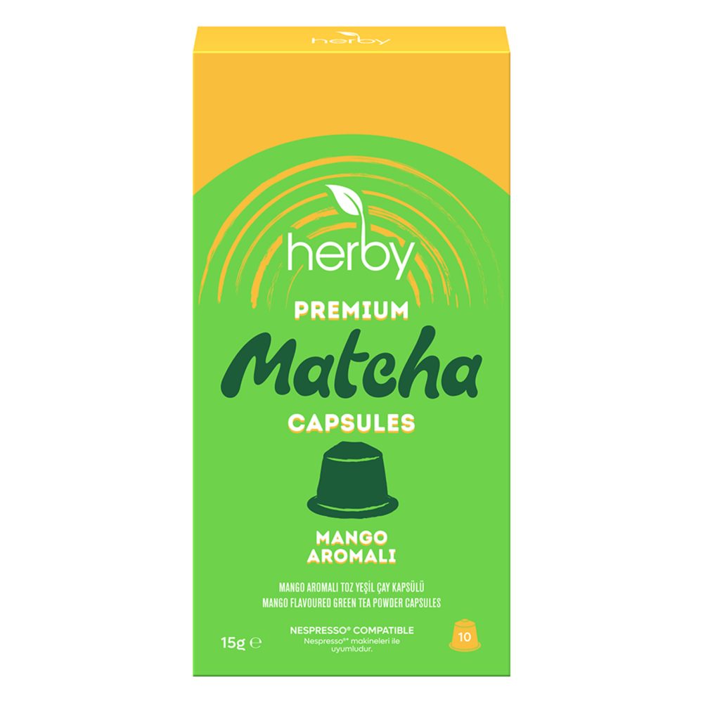 Herby Premium Matcha Mango Aromalı Kapsül 10'lu 15 G