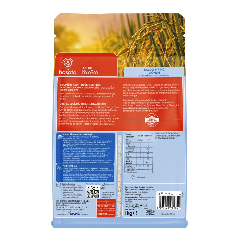 Hasata Gönen Baldo Pirinç 1 Kg