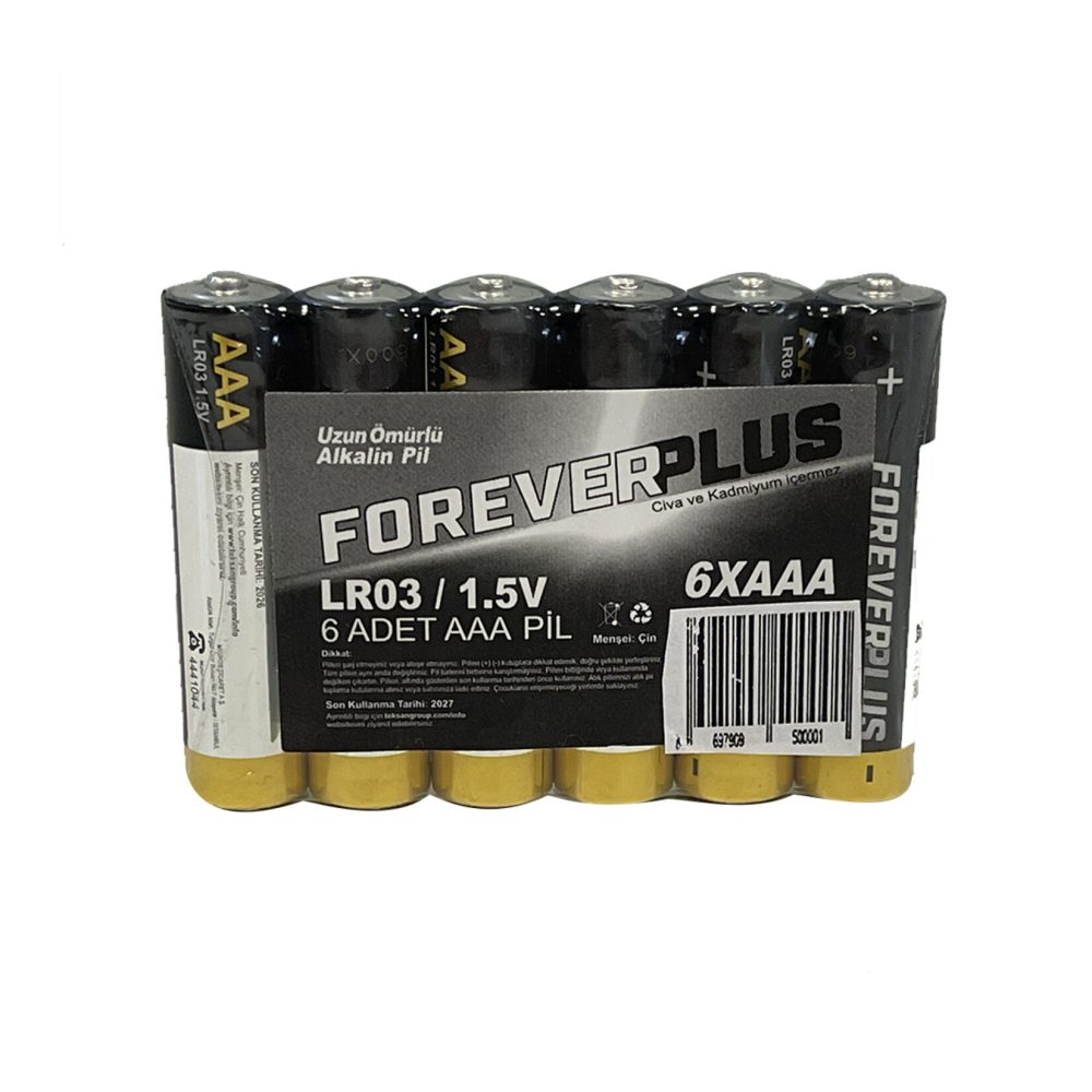 Forever Plus Alkalin İnce Pil 6'lı