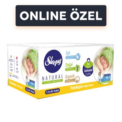 Sleepy Natural Yenidoğan Islak Havlu 12 x 40'lı