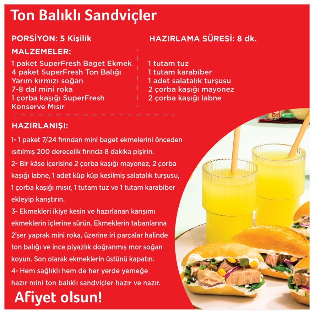 SuperFresh 7/24 Fırından Mini Baget Ekmeği 300 G