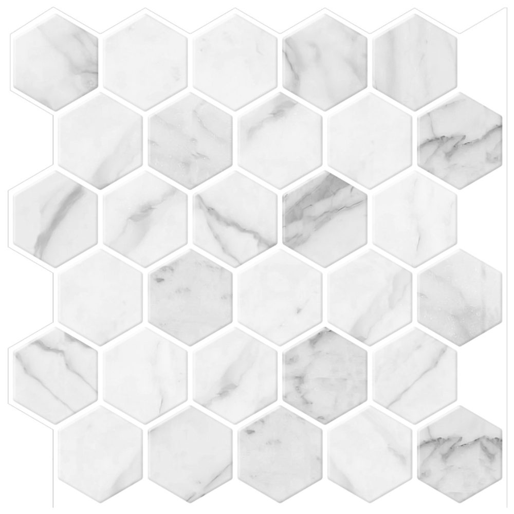 Stickez 3D Yapışkanlı Duvar Karosu Beyaz 30.5x30.5 Cm 4'lü Paket