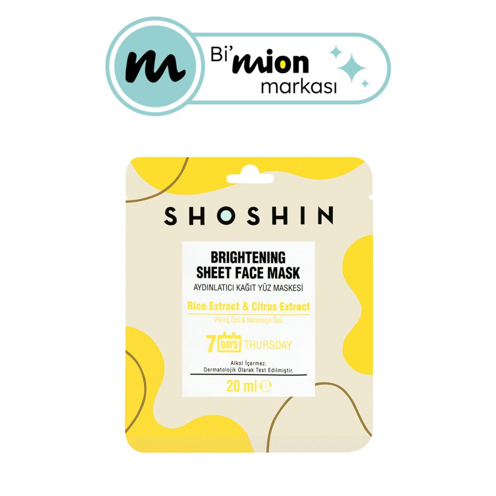 Shoshin Aydınlatıcı Kağıt Yüz Maskesi Pirinç & Narenciye Özü 20 Ml