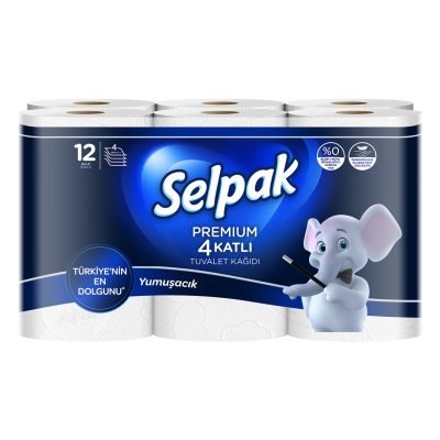 Selpak Premium 4 Katlı Tuvalet Kağıdı 12'li