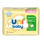 Uni Baby Sensitive Bambu & Pamuk Özü Islak Mendil 3 x 50'li