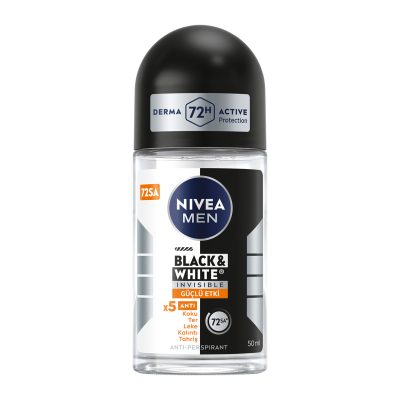 NIVEA MEN Erkek Roll-On Deodorant Black&White Invisible Güçlü Etki 50 Ml