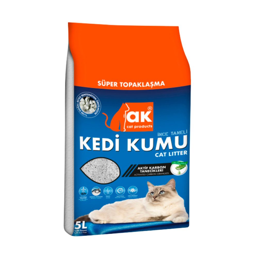 Ak Kedi Kumu Aktif Karbon ve Fresh Kokulu 5 L