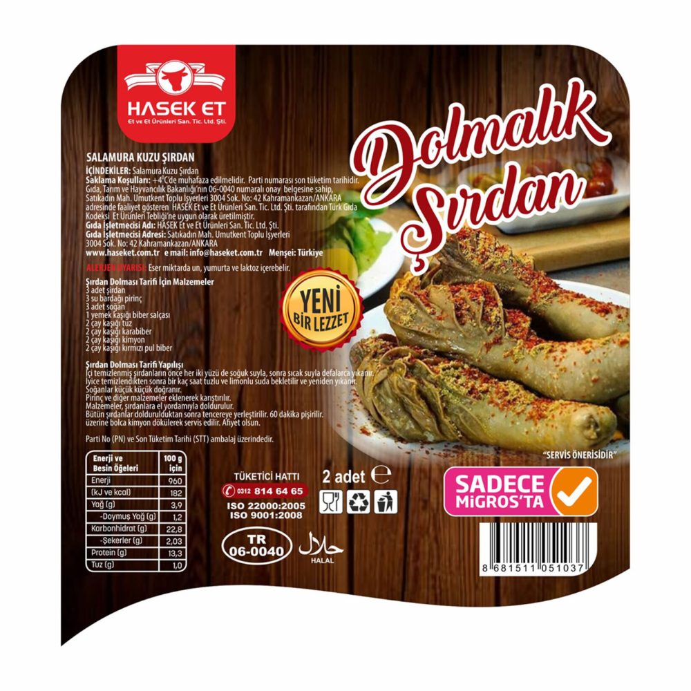 Hasek Dolmalık Şırdan 2'li