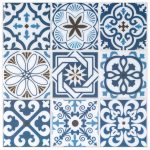 Stickez 3D Yapışkanlı Duvar Karosu Mavi 30.5x30.5 Cm 4'lü Paket