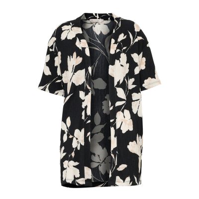 S Design Çiçek Desenli Kimono Bluz L