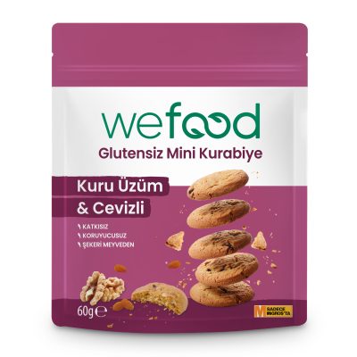 Wefood Kuru Üzüm & Ceviz Glutensiz Mini Kurabiye 60 G