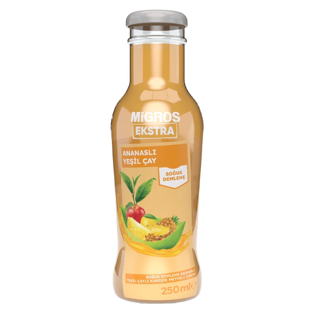 Migros Ekstra Soğuk Demleme Ananaslı Yeşil Çaylı Karışık Meyveli İçecek 250 Ml