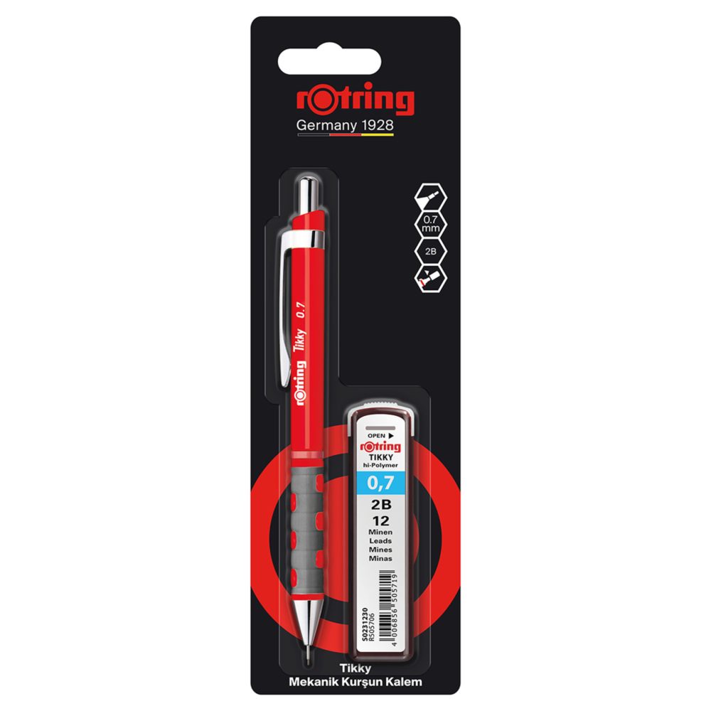 Rotring Tikky Versatil Kırmızı / Mavi 0.7 MM + Uç