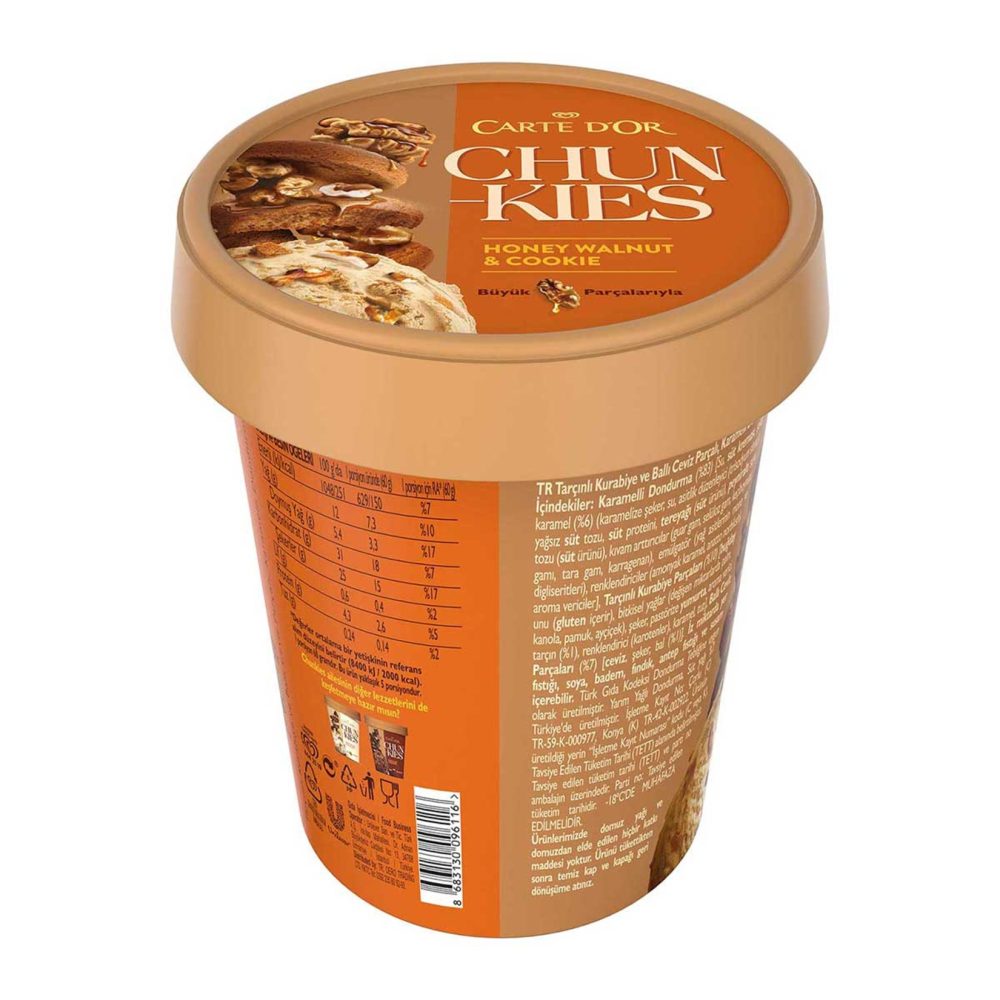 Carte d'Or Chunkies Ballı Ceviz & Tarçınlı Kurabiye Parçalı Karamelli Dondurma 430 Ml