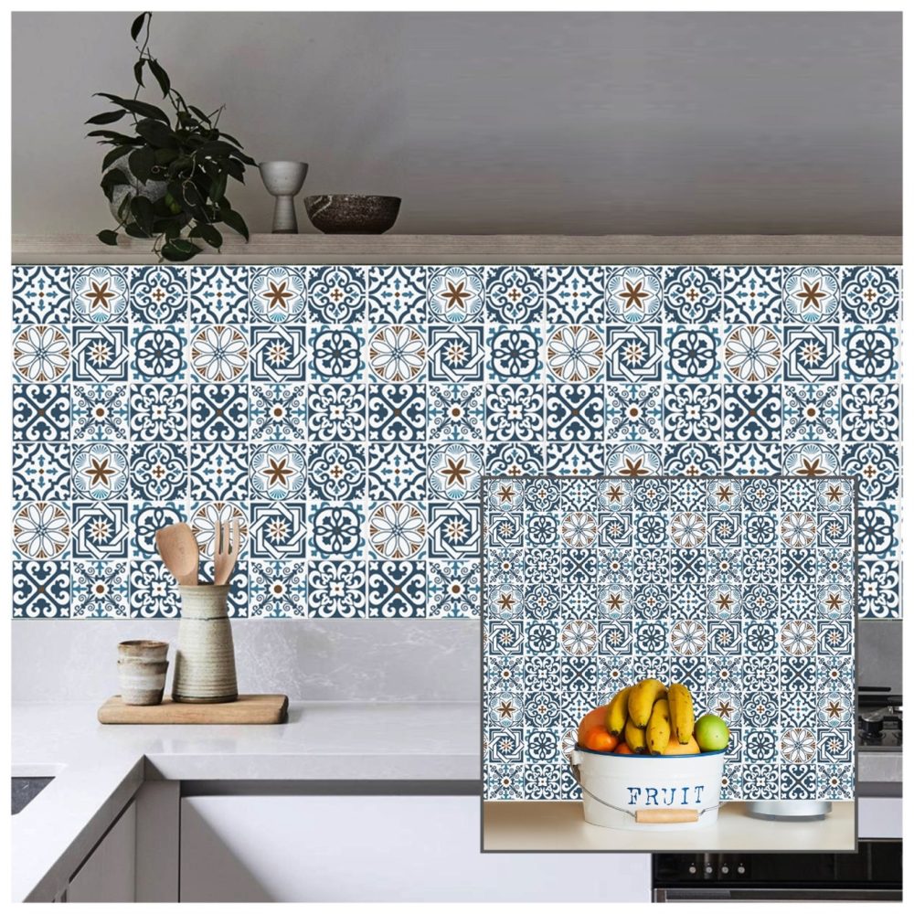 Stickez 3D Yapışkanlı Duvar Karosu Mavi 30.5x30.5 Cm 4'lü Paket
