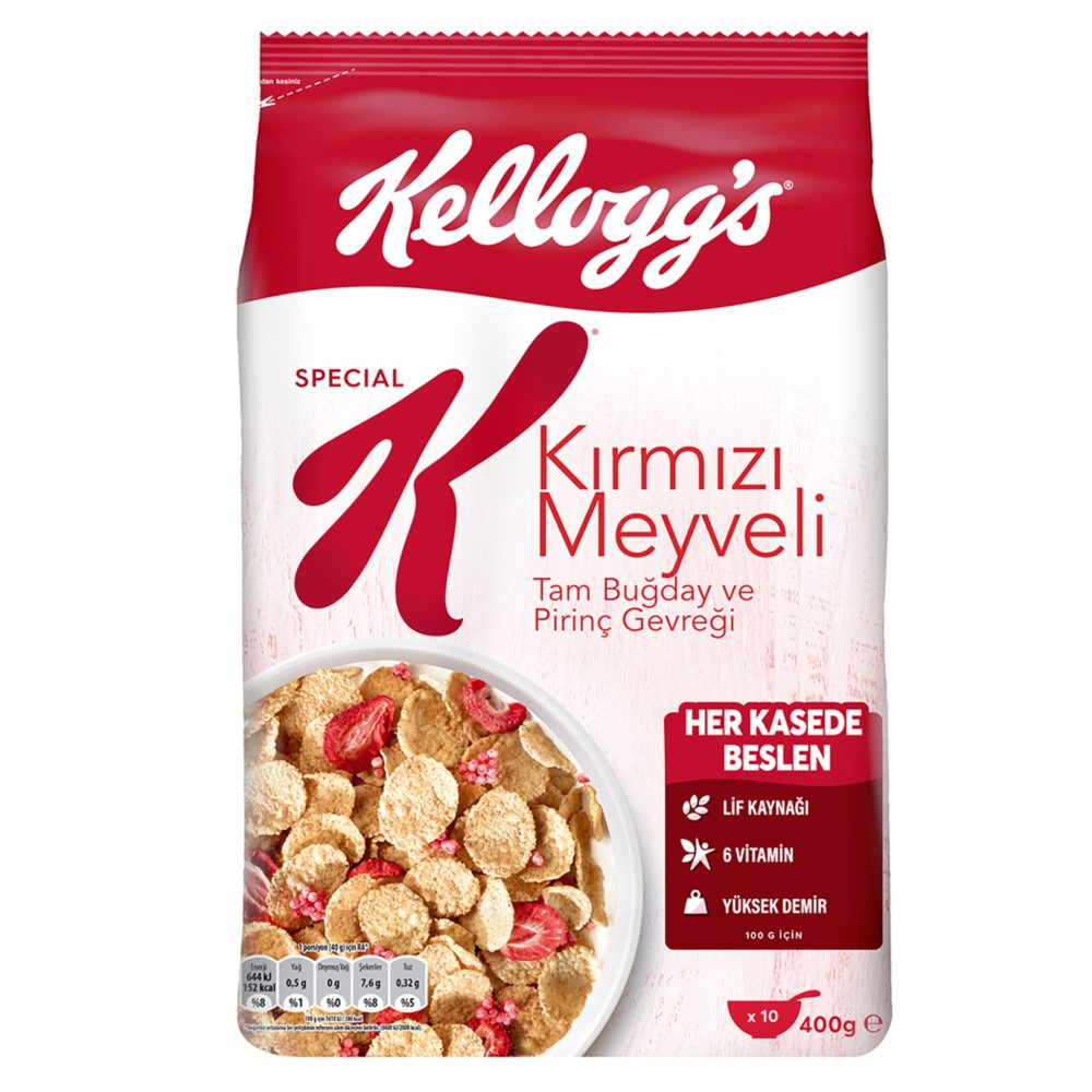 Kellogg's Special K Kırmızı Meyveli Tam Buğday ve Pirinç Gevreği 400 G