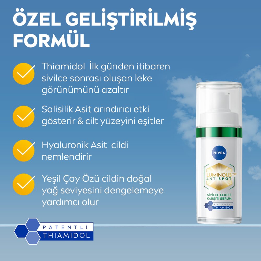 NIVEA Luminous630 Thiamidol Etkili Sivilce Lekesi Karşıtı Cilt Serumu 30 Ml