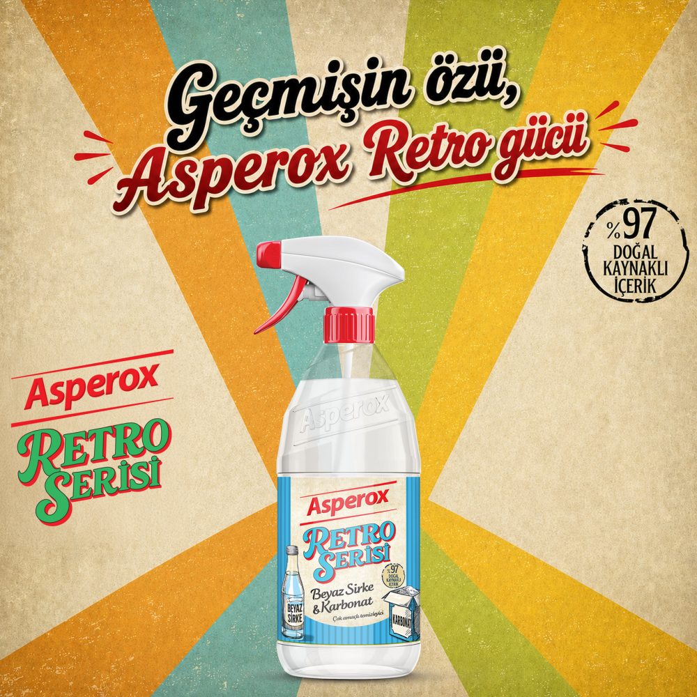 Asperox Retro Serisi Beyaz Sirke & Karbonat 1 L