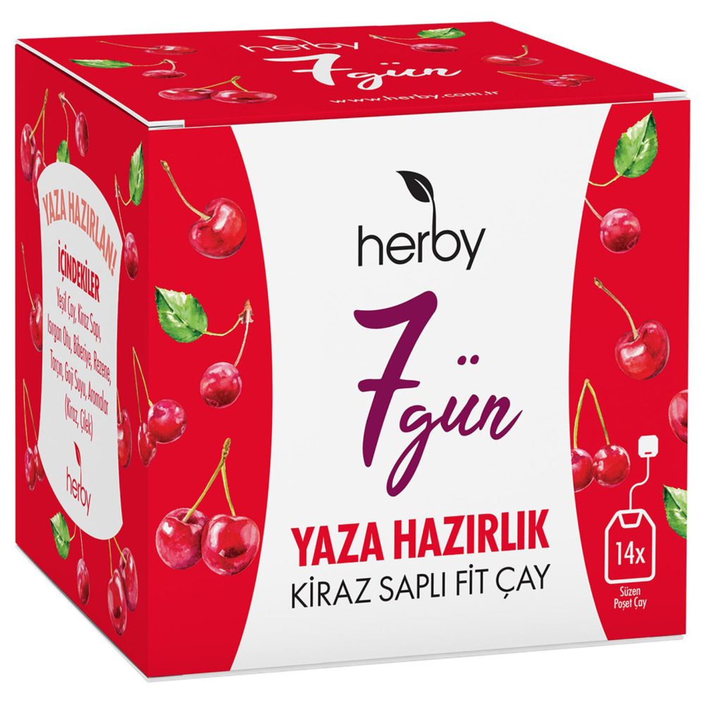 Herby 7 Gün Kiraz Saplı Fit Çay 14'lü 21 G