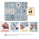 Stickez 3D Yapışkanlı Duvar Karosu Mavi 30.5x30.5 Cm 4'lü Paket
