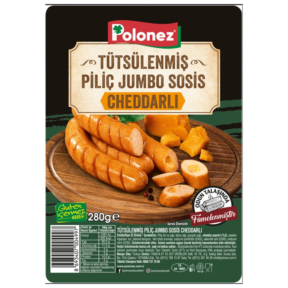 Polonez Piliç Jumbo Sosis Cheddarlı 280 G