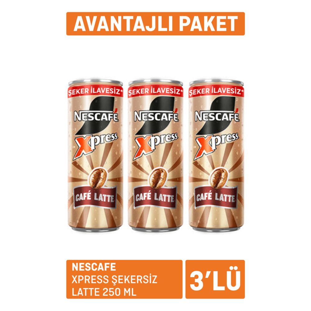 Nescafe Xpress Şekersiz Latte 3 x 250 Ml