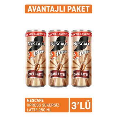 Nescafe Xpress Şekersiz Latte 3 x 250 Ml