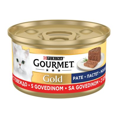 Gourmet Gold Kıyılmış Sığır Etli Yaş Kedi Maması Konserve 85 G