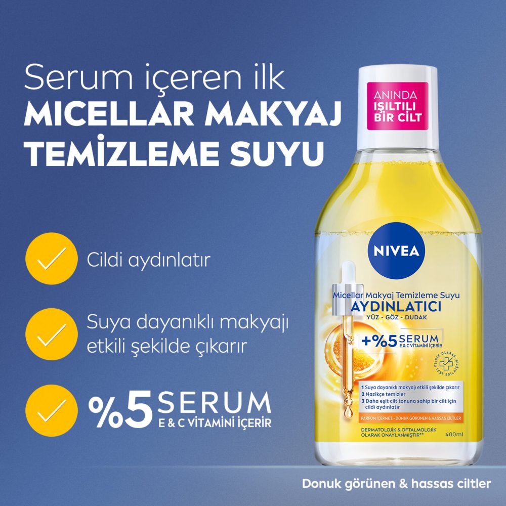 NIVEA Aydınlatıcı Micellar Makyaj Temizleme Suyu 400 Ml
