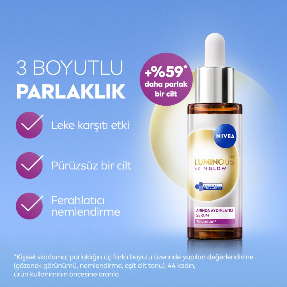 NIVEA Luminous630 Skin Glow Anında Aydınlatıcı Cilt Serumu 30 Ml