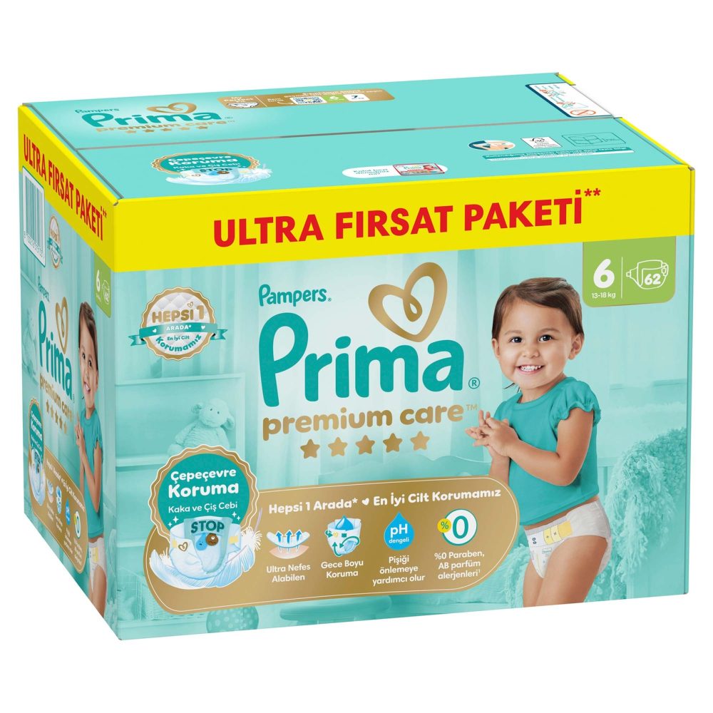 Prima Premium Care Fırsat Paket 6 Beden 13-18 Kg 62 Adet