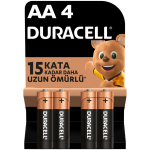 Duracell Alkalin AA Kalem Pil 1,5V (LR6 / MN1500), 4'lü Paket