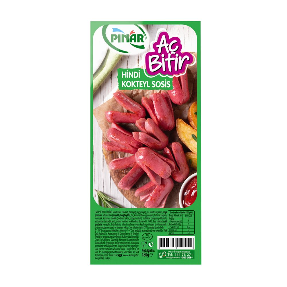 Pınar Aç Bitir Kokteyl Hindi Sosis 180 G