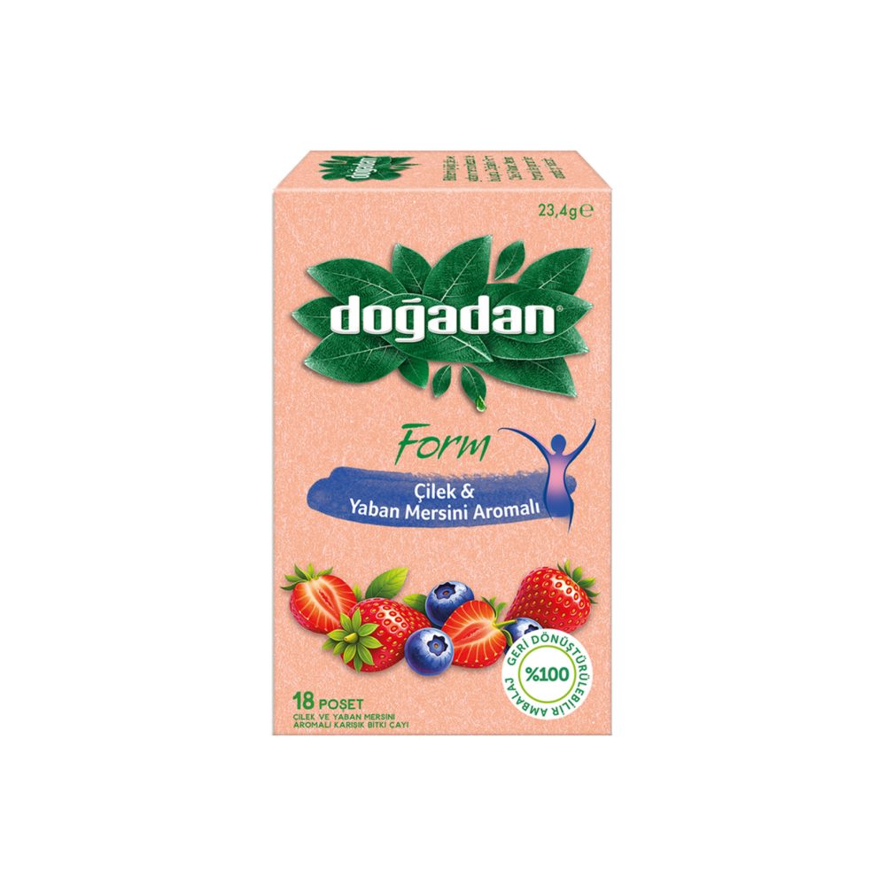 Doğadan Form Çilekli Yaban Mersini Bitki Çayı 18'li 23.4 G