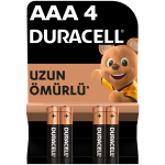 Duracell Alkalin AAA İnce Kalem Pil, 1,5V (LR03 / MN2400), 4’lü Paket