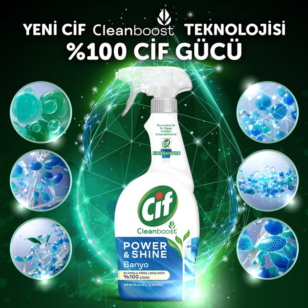 Cif Power & Shine Sprey Banyo Kireç Çözücü 2 x 750 Ml