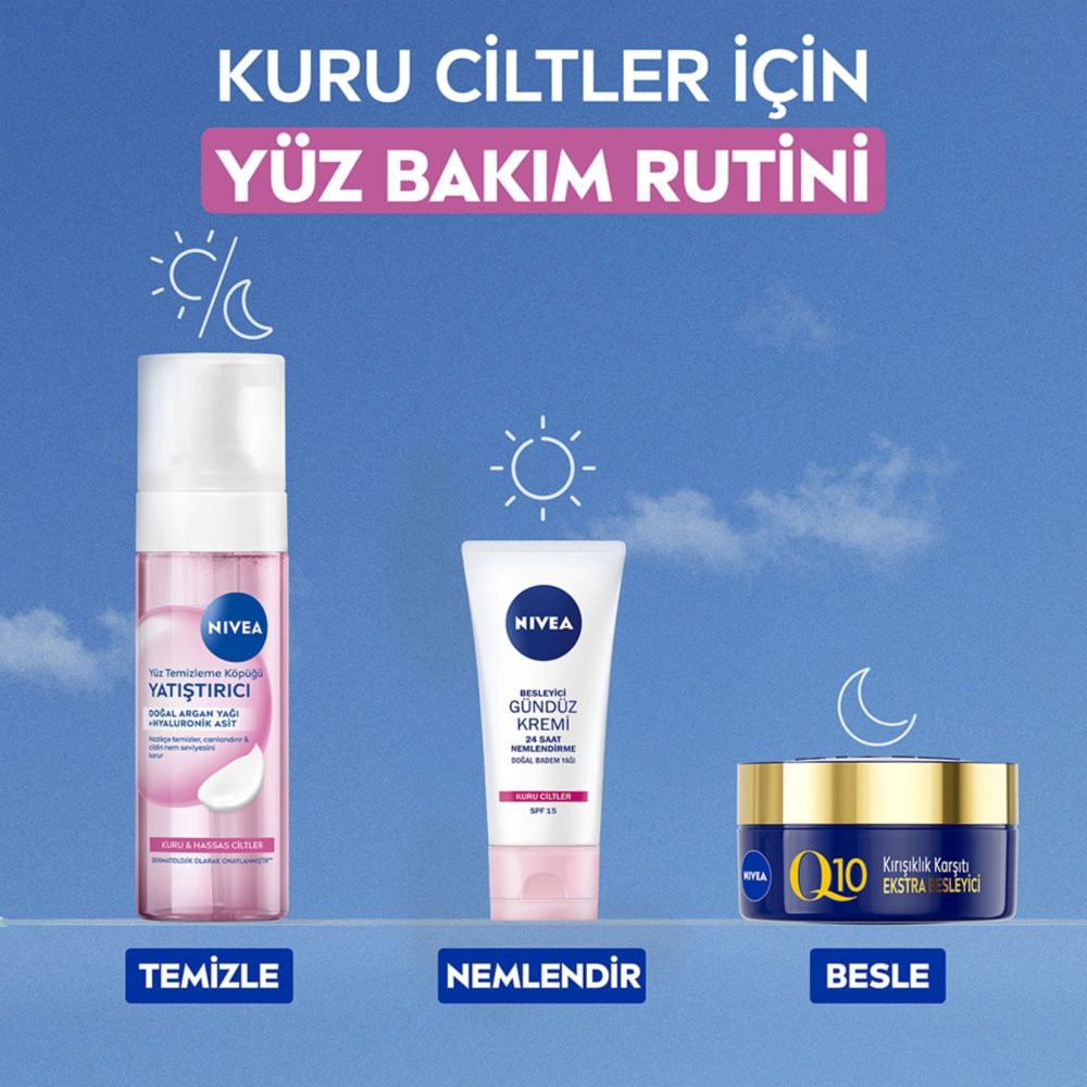 NIVEA Yatıştırıcı Yüz Temizleme Köpüğü 150 Ml, Kuru ve Hassas Cilt