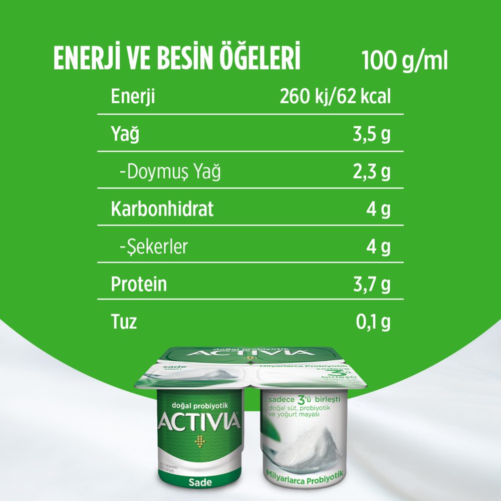 Activia Doğal Probiyotik Sade Yoğurt 4x100 G