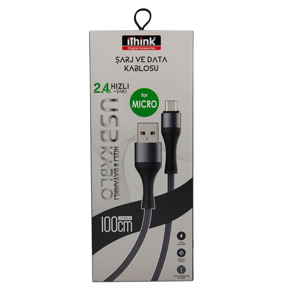 i'think Gold Örgülü USB-A to Mikro Kablo 1 M (K401M)