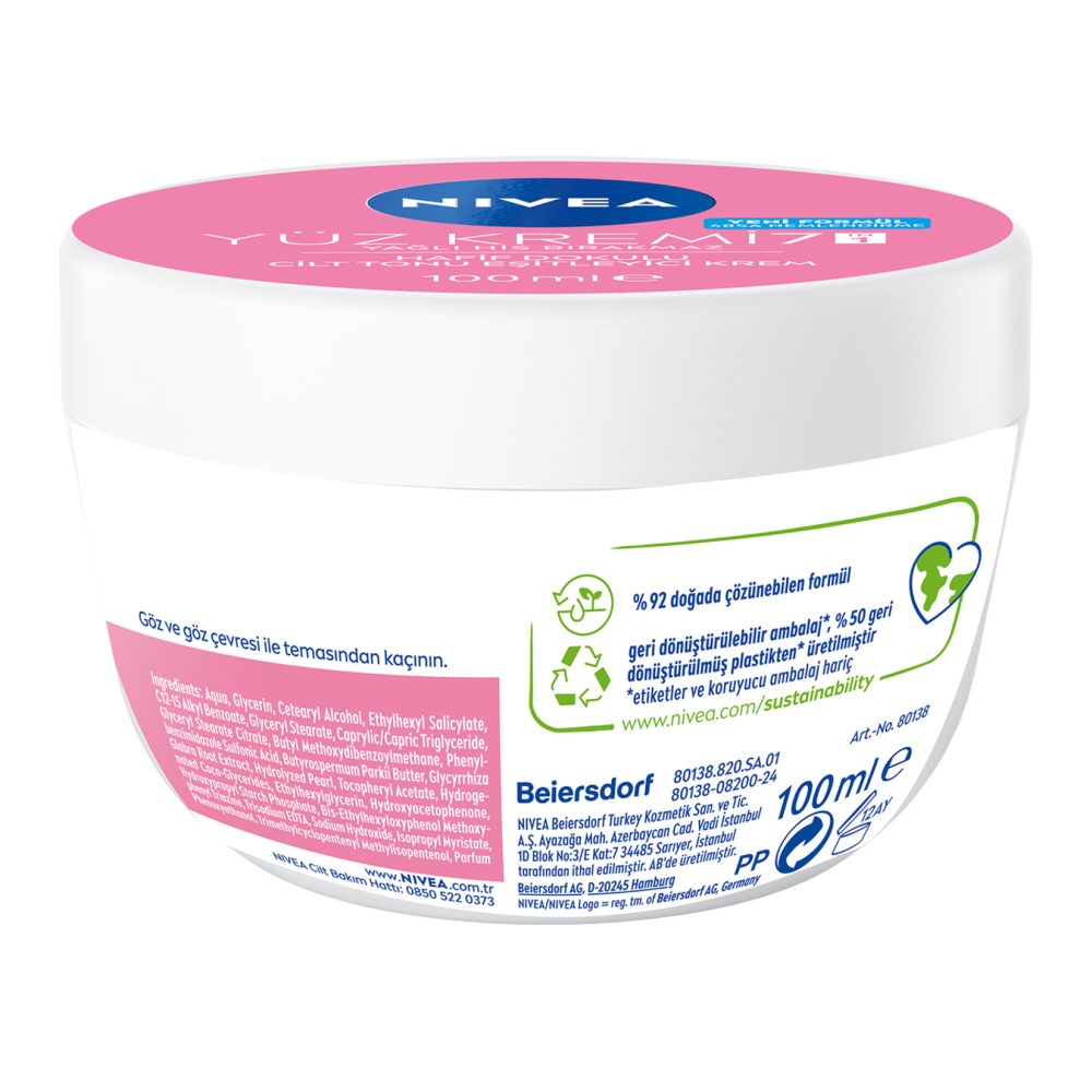 NIVEA Hafif Dokulu Cilt Tonu Eşitleyici Yüz Bakım Kremi 100 Ml