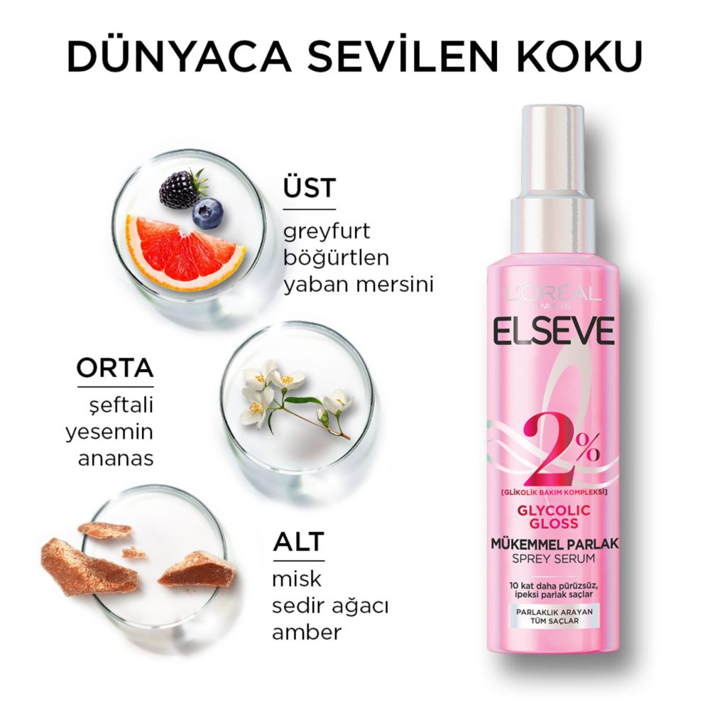 Elseve Glycolic Gloss Parlak Sprey Serum 150 Ml