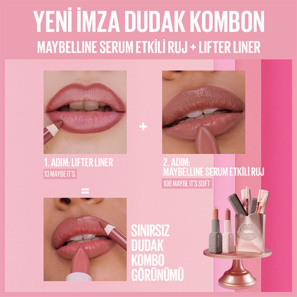 Maybelline Ruj Lifter Serum Satın 106 Maybe Soft