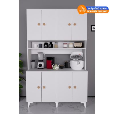 Evdemo Urla Kahve Köşesi - Mutfak Kiler Erzak Dolabı Beyaz