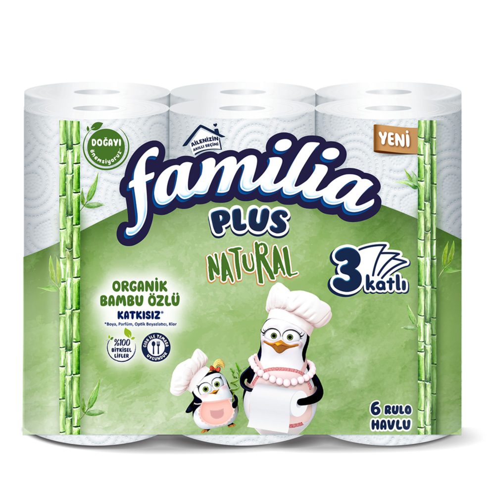 Familia Plus Natural Havlu 6'lı