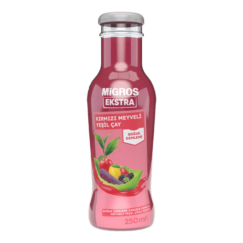 Migros Ekstra Soğuk Demleme Karışık Kırmızı Meyveli Yeşil Çaylı İçecek 250 Ml