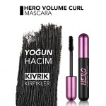 Flormar Hero Volume & Curl Hacim Veren Kirpik Kıvırıcı Maskara - 000 (Siyah)