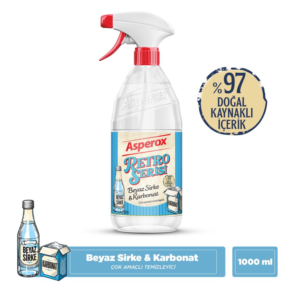 Asperox Retro Serisi Beyaz Sirke & Karbonat 1 L
