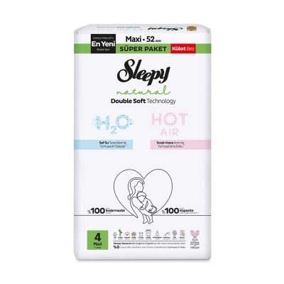 Sleepy Natural Double Soft Süper Külot Bez 4 No 4-14 Kg 52'li