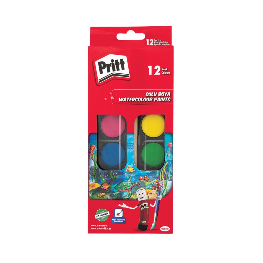 Pritt Büyük Boy Sulu Boya 12 Renk