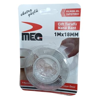 Meg Çift Taraflı Nano Bant 18 Mm 1 Mt 2 Mm Kalınlık